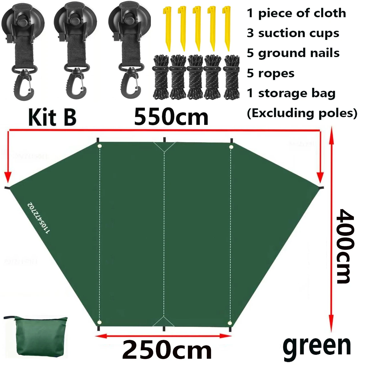 Parasol Lateral para Auto en Forma de Carpa Grande, Tela Impermeable, para Campamento al Aire Libre, Cubierta Trasera Tipo Caja para SUV