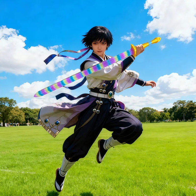 Fantasy Rainbow Cosplay Lights Sword Weapons Roleplay Props for Girl Group Idol Halloween Carnival Costume Accessories