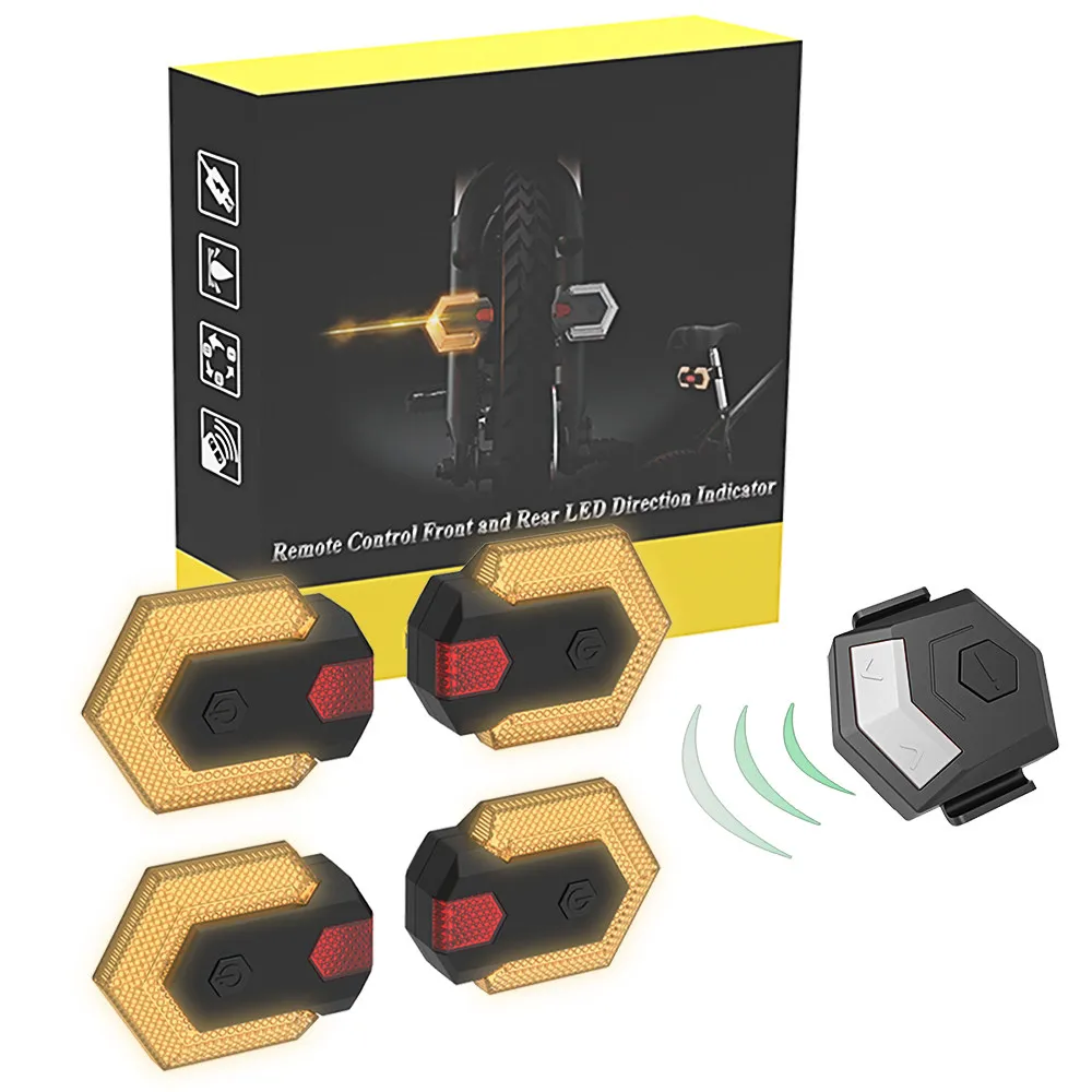 Can Be Split Into 4 Front and Rear Turn Signals, Cable-free Wireless Remote  Lithium  Charging, Used for Bicycl and Battery Cars