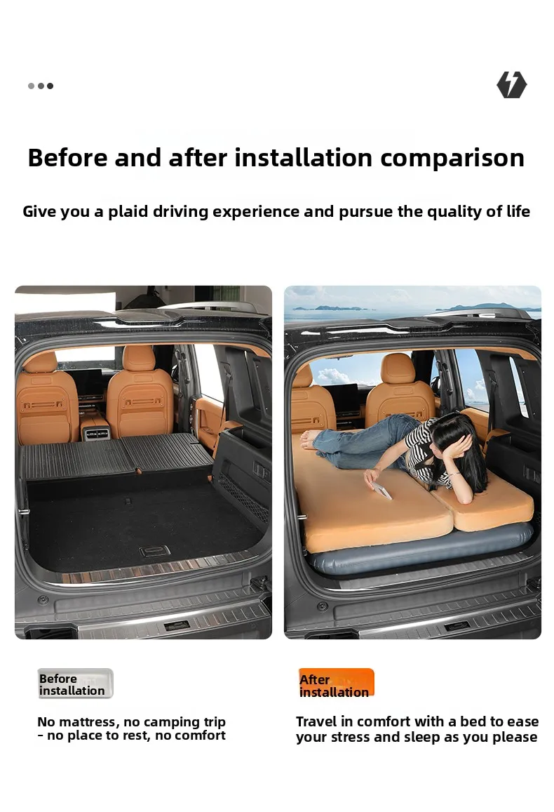 For Chery ICAR ICAUR V27 2026 Car Trunk Travel Bed Split-Type Air Inflatable Mattress for Sleeping Outdoor Camping Mattress detail image 3