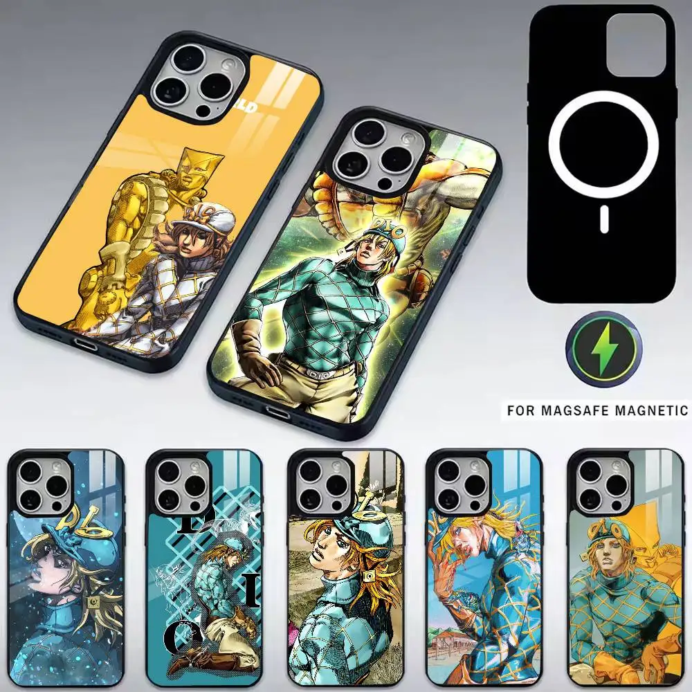

Anime JoJo's A-Adventure Brando Phone Case For iPhone17,16,15,14,13,12,11 Plus,Pro Magnetic For Magsafe Wireless Charging