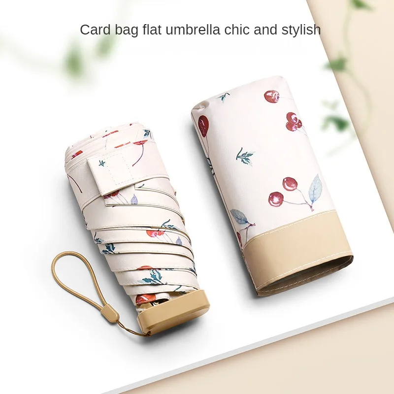 The New Flat Pocket Umbrella Color Glue Sunscreen Sunshade Compact Portable Multi-style Small Fresh Umbrella Folding Umbrella