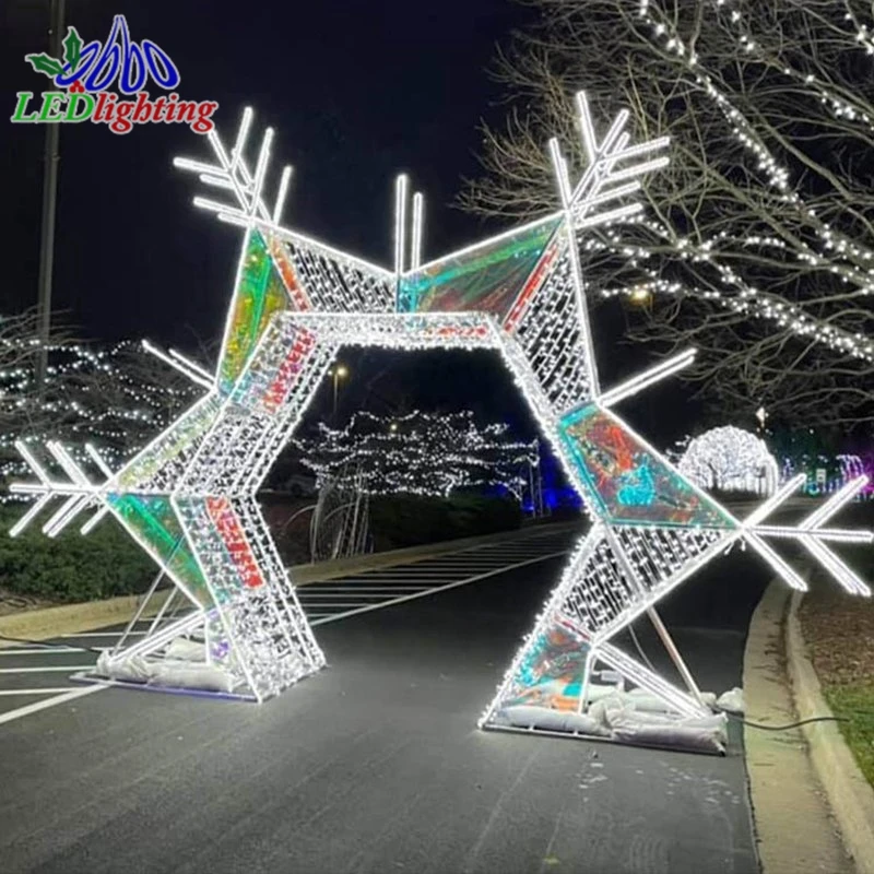 Custom. H: 3 Outdoor Garden Park Decoration Arch LED Light Holiday Shopping Center Motif Lighting