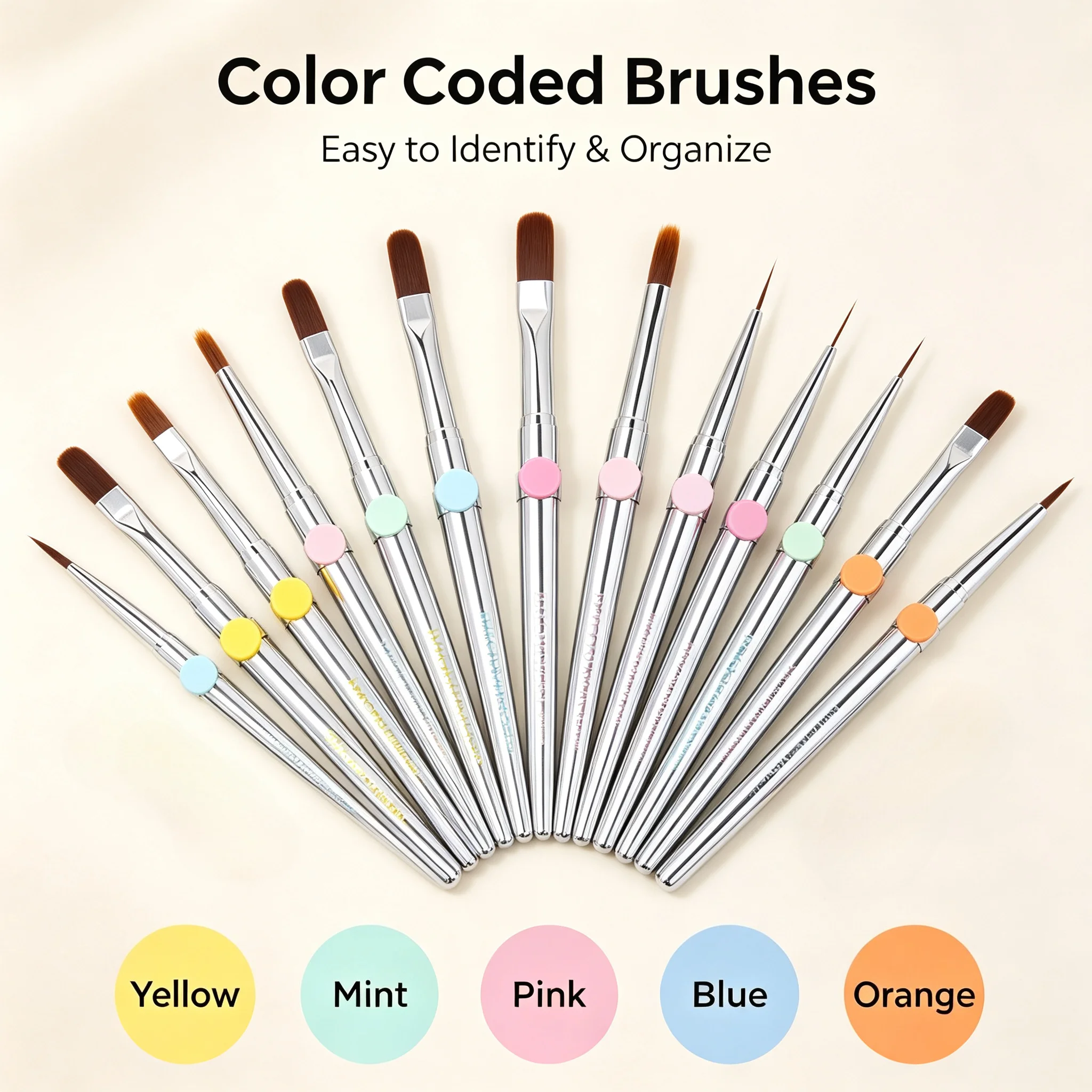 Professional Magic Nail Brushes Set Round Square UV Gel Liner Brush Gradient Flower Drawing Nail Art Manicure Tools Nail Art