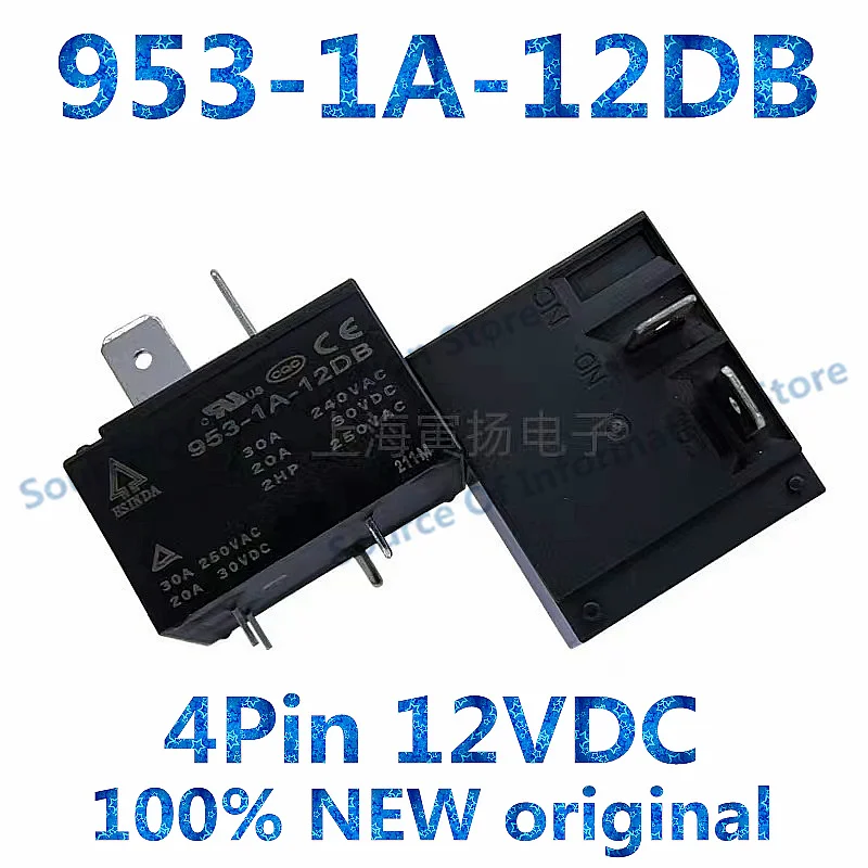 

5PCS 953-1A-12DB Power Relay 12VDC 30A 250VAC 4 Pin High Latching Voltage Non-latching for Electronic Components