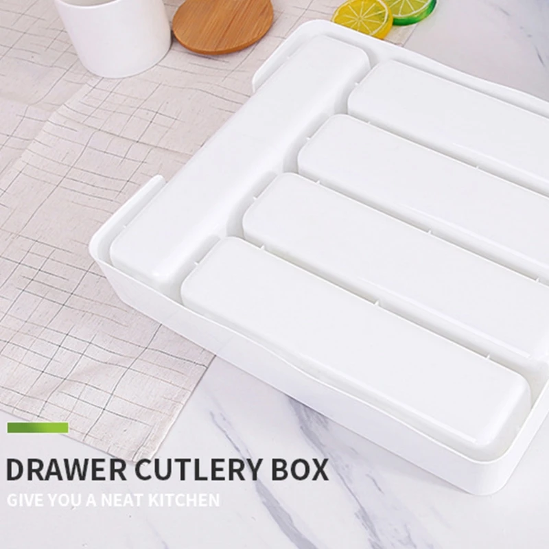 Kitchen Tools Drawer Organizer Tray Spoon Forks Cutlery Separation Finishing Rack Storage Box Portable Cutlery Container