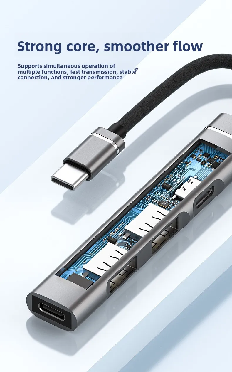 USB-C-Hub PD+Audio, Typ-C-Multiport-Adapter für Huawei iPad, 3,5mm+USB+PD – Detail 4