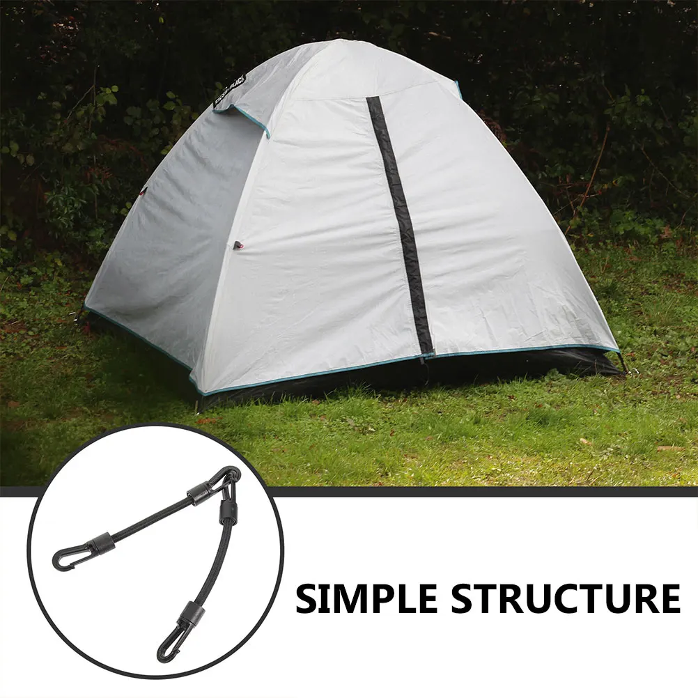 

2pcs Elastic Hook Ropes Outdoor Camping Tie Down Straps Portable Buckle Straps For Tents Cargo Multi-Use Hook Strap Durable Cord