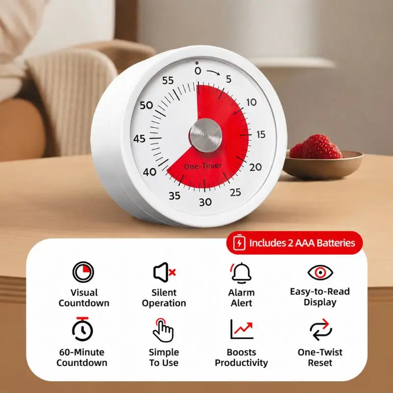 Magnetic Silent Visual Timer Digital Stopwatch Alarm Clock Children Student Time Manager Kitchen Cooking Countdown Reminder