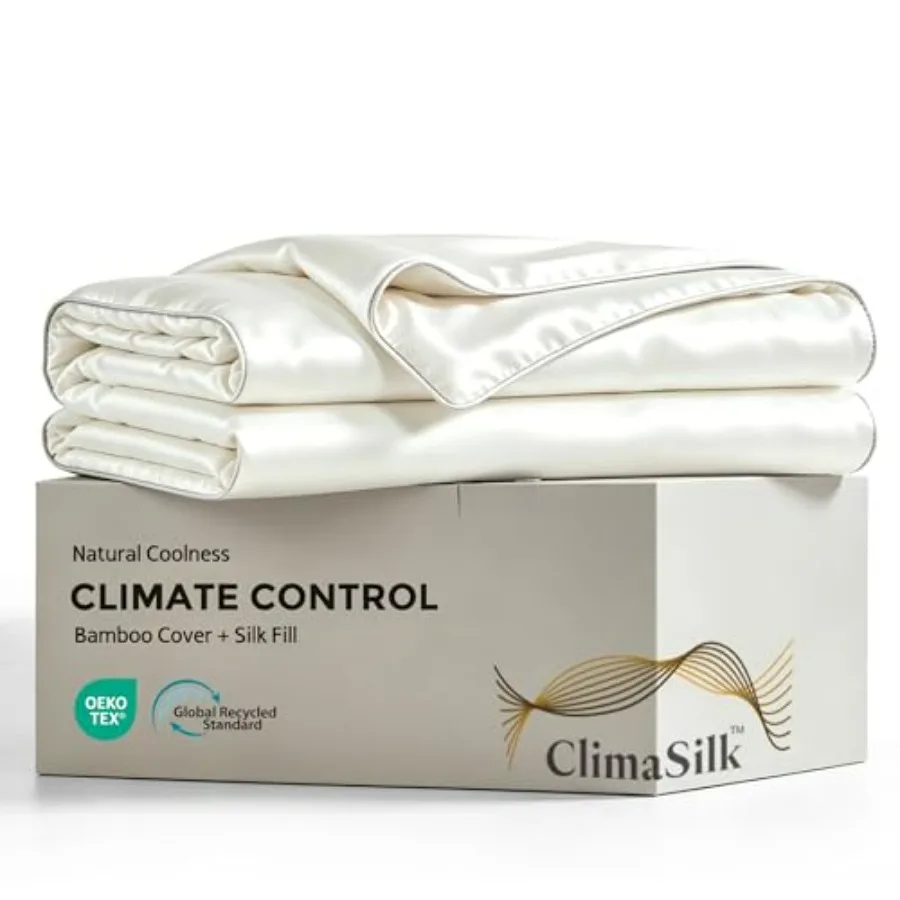 

Cooling Comforter King Size - 100% Rayon from Bamboo Fabric Comforter, ClimaSilk™ Ultra-Soft Down-Alternative Duvet Insert with