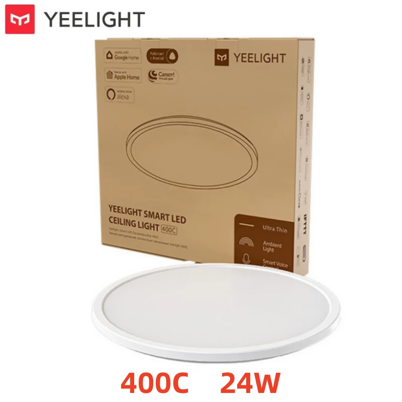YEELIGHT Smart LED-plafondlamp RGB Ultradun omgevingslicht WiFi Spraakbesturing 6500K Compatibel met HomeKit Mi Home Google