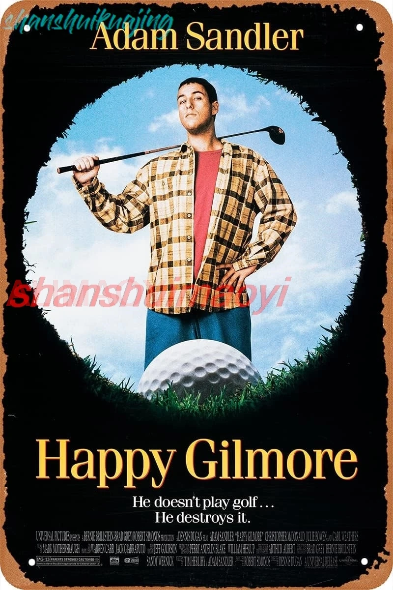 TersShawl Happy Gilmore Movie Poster Movie Metal Tin Sign Vintage Wall Plaque Decor Gifts 8x12 inch FGDD sign