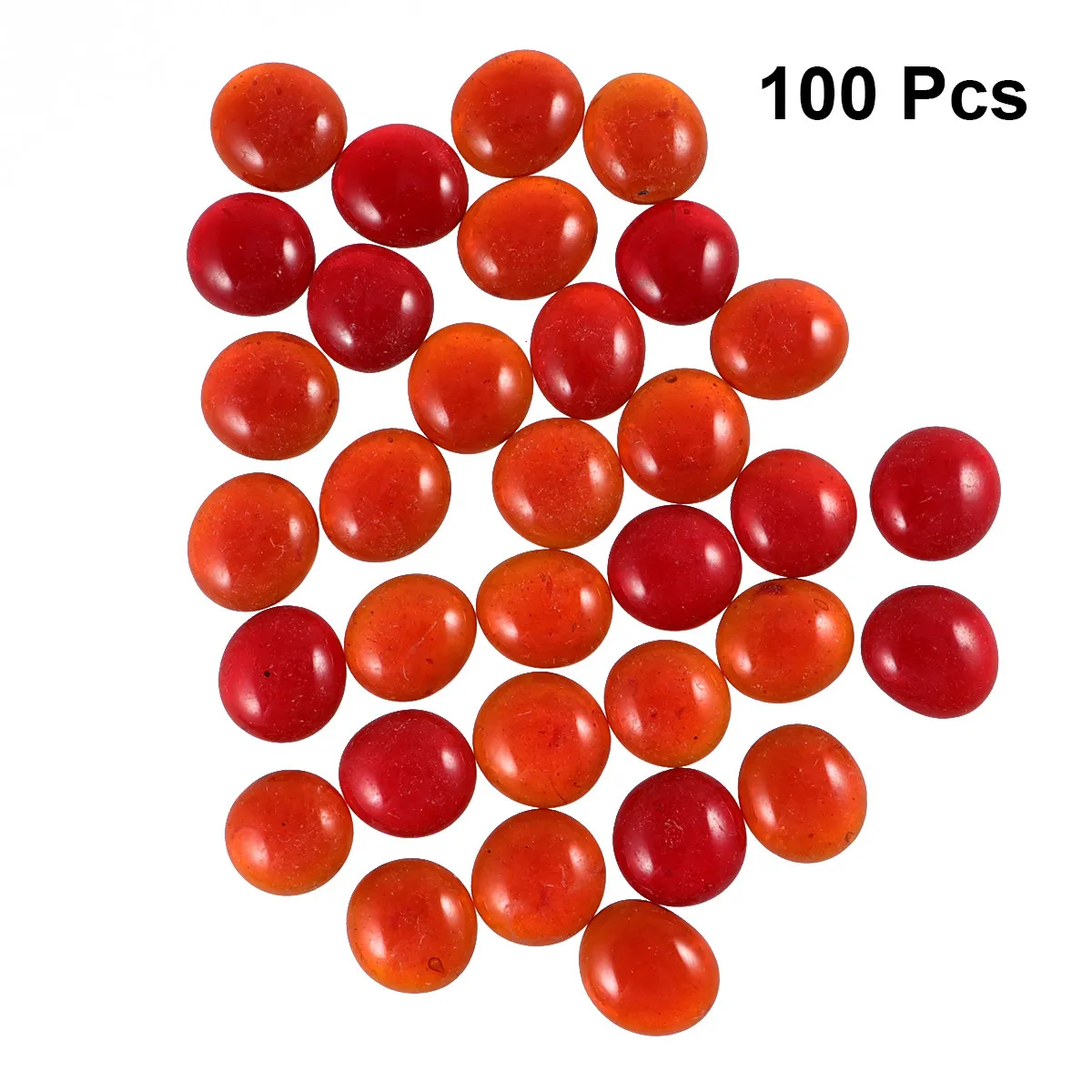 1Set Red Transparent Flat Glass Beads Colored Glass Craft Beads for Aquarium Fish Tank DIY Landscape Decoration
