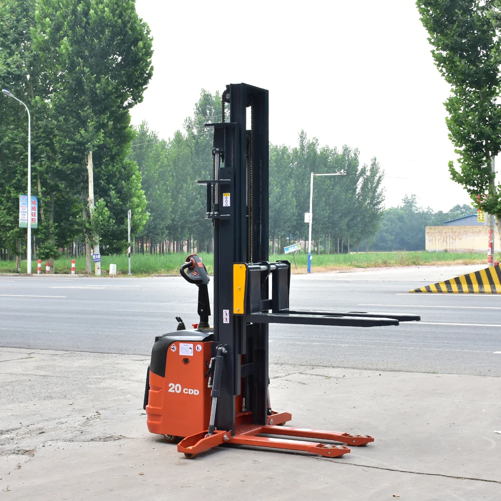 Customized 1.5-ton Electric Stacker Truck, 5.5-meter High Lift Lead-acid Solid Tires, Side Outriggers, Heavy-duty Model.