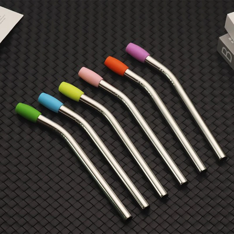 6pcs Straw Tip Cover Straw Silicone Tip Straw Cap Protective Cover Anti-scratch Tongue Anti-scalding Suction Tip 6mm 8mm 10mm