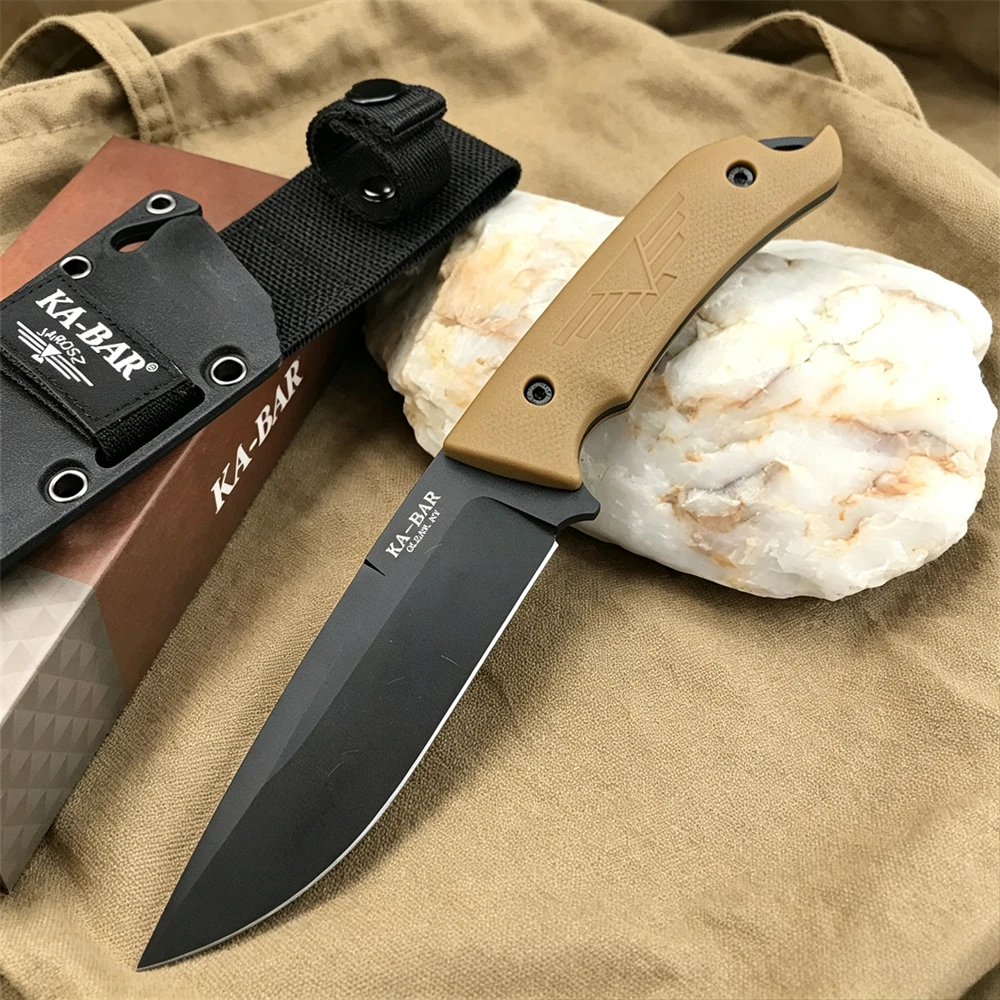 KA-BAR Jarosz 7503 Turok Hunting Fixed Blade Knife 9Cr13Mo Blade Nylon Fiber Handle Outdoor Fishing Camping EDC Tools