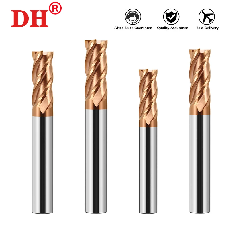 

HRC55 4-Flutes Alloy Coating Tungsten Steel Carbide Nano Milling Cutter CNC Machine Machining Flat Endmill Tools 1.0-20.0mm