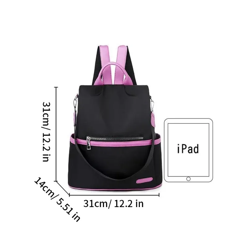 Oxford Fabric Backpack Large Capacity Multi-Layer Storage Solid Color and Fashion Backpacks for Women