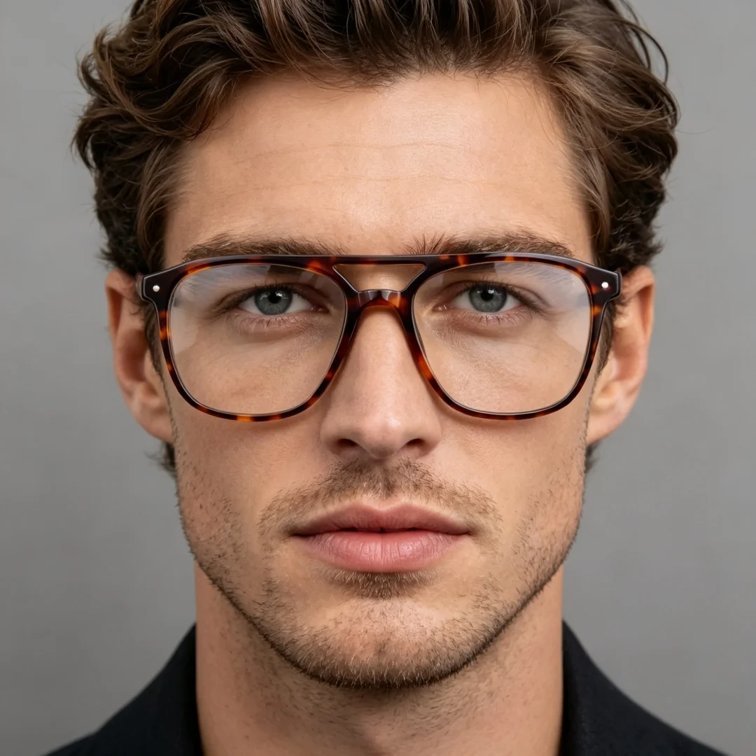 

BETSION Trendy Double Bridge Acetate Reading Glasses Square Retro Myopia Spectacles Men Women Presbyopia Eyewear