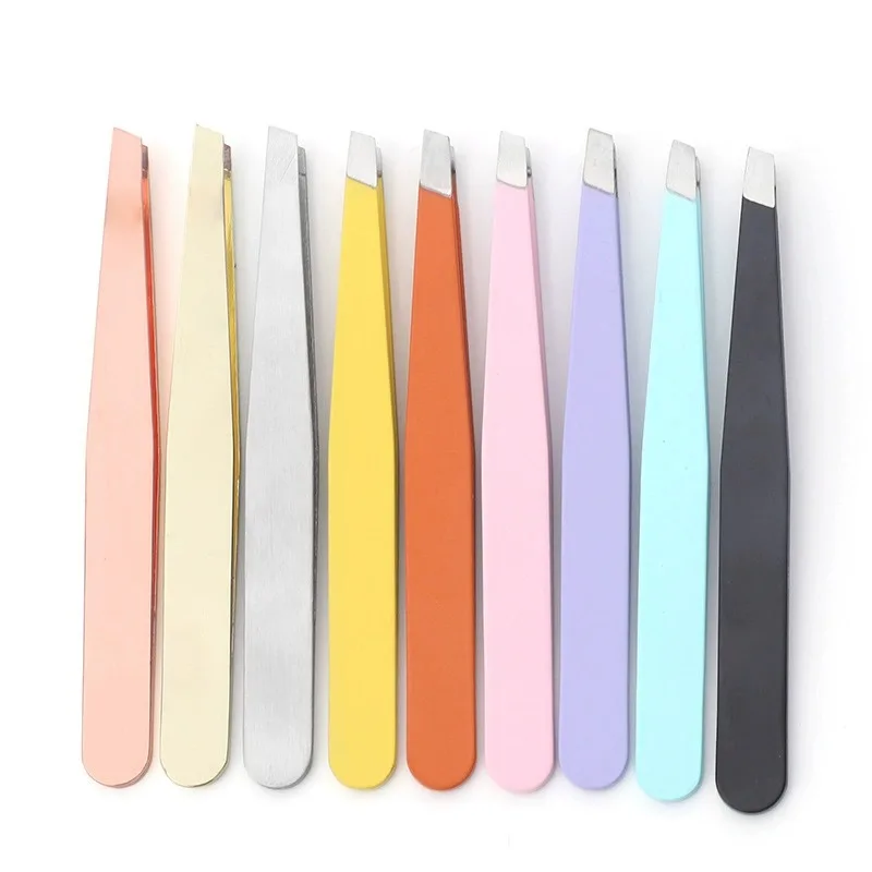 แหนบคิ้วผมสีสันความงาม Fine ขน PULLER สแตนเลส Slanted Eye Brow คลิปเครื่องมือแต่งหน้า