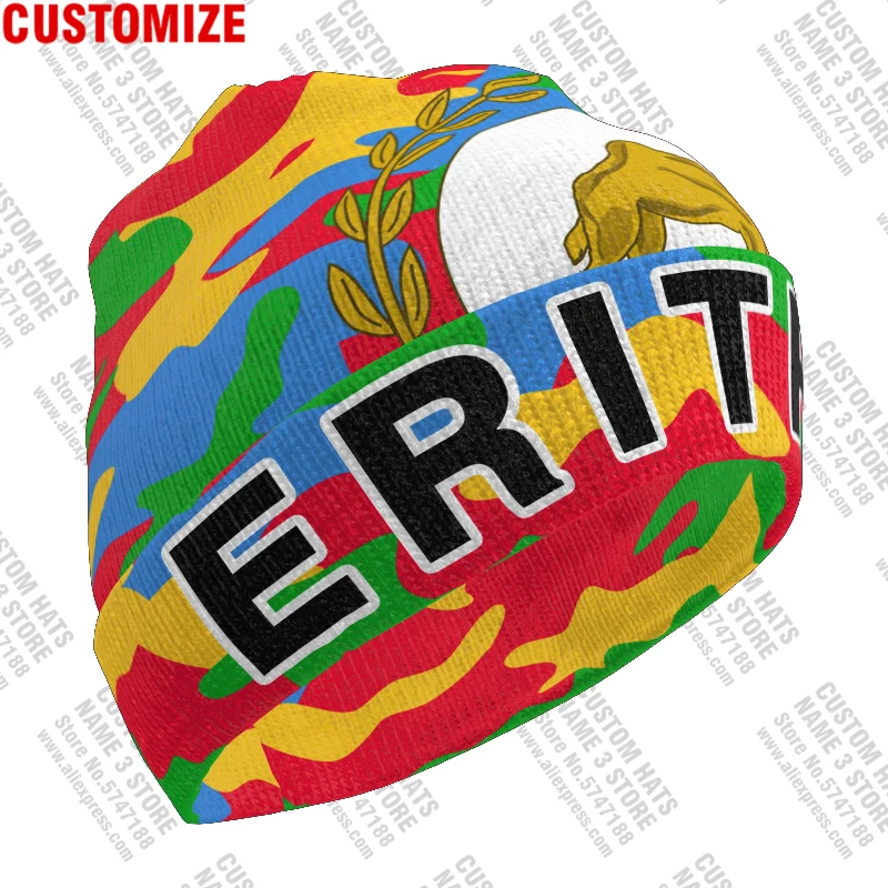 Eritrea Knitted Hat Free Custom Name Winter Cold Pullover Eritreans Eri Lion Flag Africa Ertra Keep Warm Caps Al Hip Hop Beanies