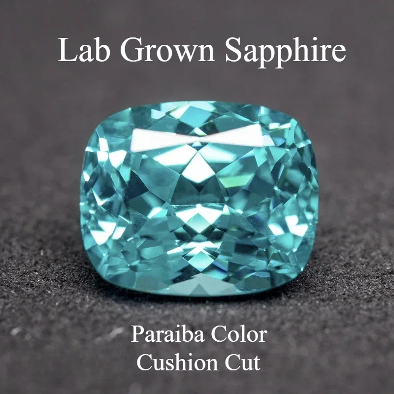 

Lab Grown Sapphire Paraiba Rectangle Cushion VVS1 Charms Diy Advanced Jewelry Making Materials Selectable AGL Certificate