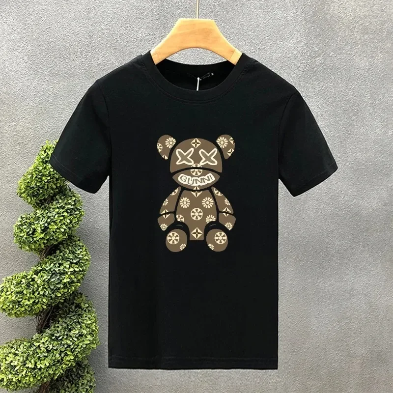 Men Women Luxury Brand New Design High Quality Luxury Brand Bear Printing Summer Wear Sports Streetwear Y2K Tops Clothes Outdoor