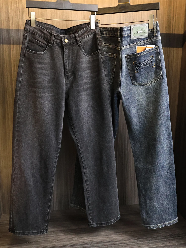 

Men's Straight Leg Jeans Eco-Waed Light Blue Cotton Casual Comfortable Breathable mid Waist Zipper Fly Modern Sle