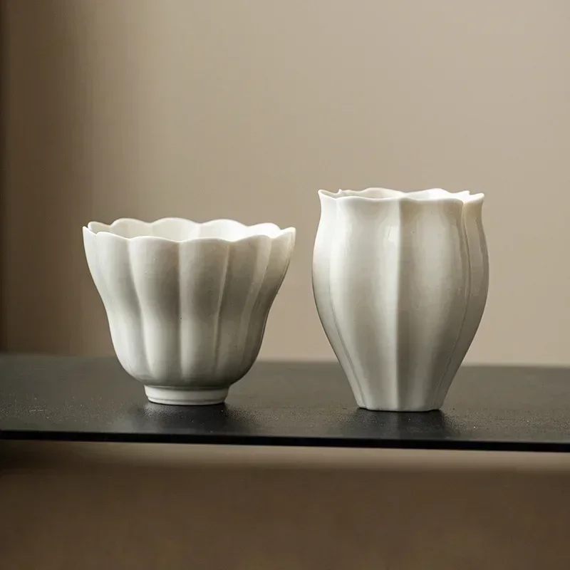 Ceramic Master Cups Household Kong Fu Teaware Chinese-style Aroma Cups Light Luxury Retro Tea Drinking Simple Wood Ash Teacups