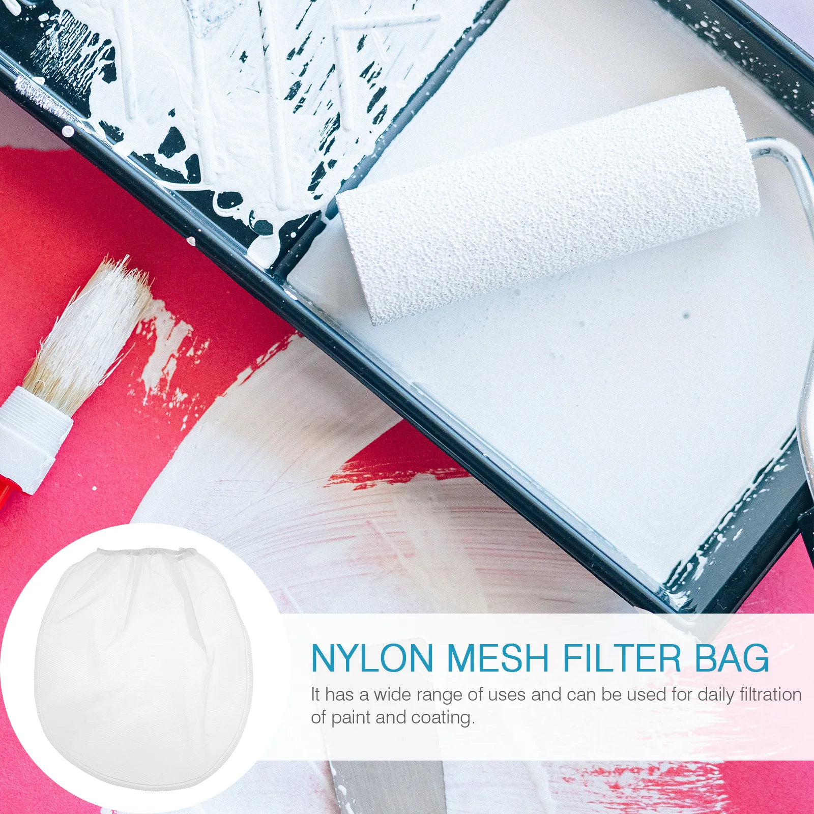 

10 Pcs Paint Filter Bag Drawstring Filtering Strainer Bags Painting Mesh Painters