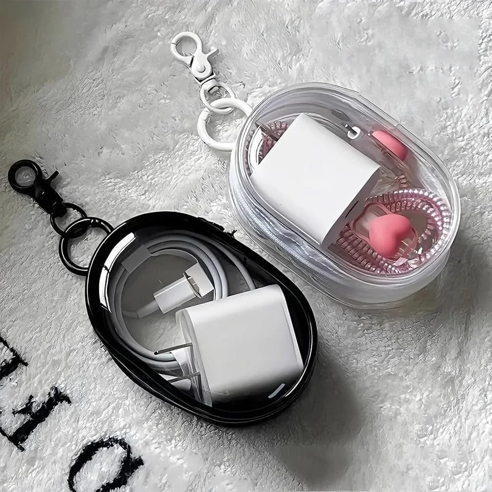 Transparent Key Pouch Fashion Korean PVC Small Coin Purses Key Storage Bag Handbag Females Shopping Wallet Earphone Covers