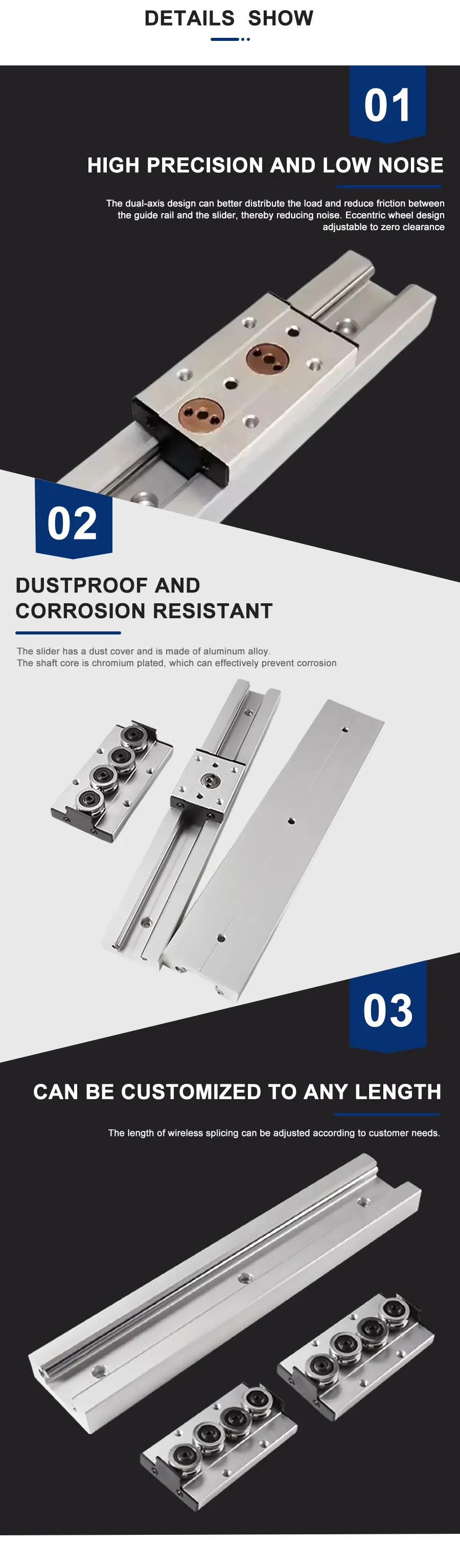 1pc Silber Integrierte Dual-achse Linear Guide SGR35 100mm Breite 100mm Bis 1150mm + 1pc SGB35 Block Cnc Holzbearbeitung 3D Drucker Teile – Detail 8