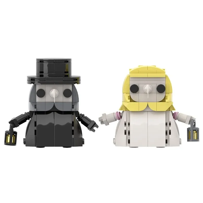

Gothic Cute Plague Doctor Brickheadz, Mini Bird-Beak Mask Doctor Building Set, Dark Academia Desk Decor Model