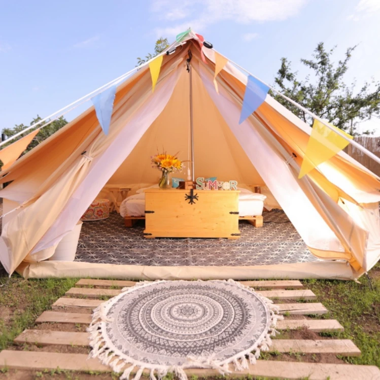 

Luxury Family Outdoor Camping 3m 4m 5m 6m 7m Waterproof Cotton Canvas Bell Tent
