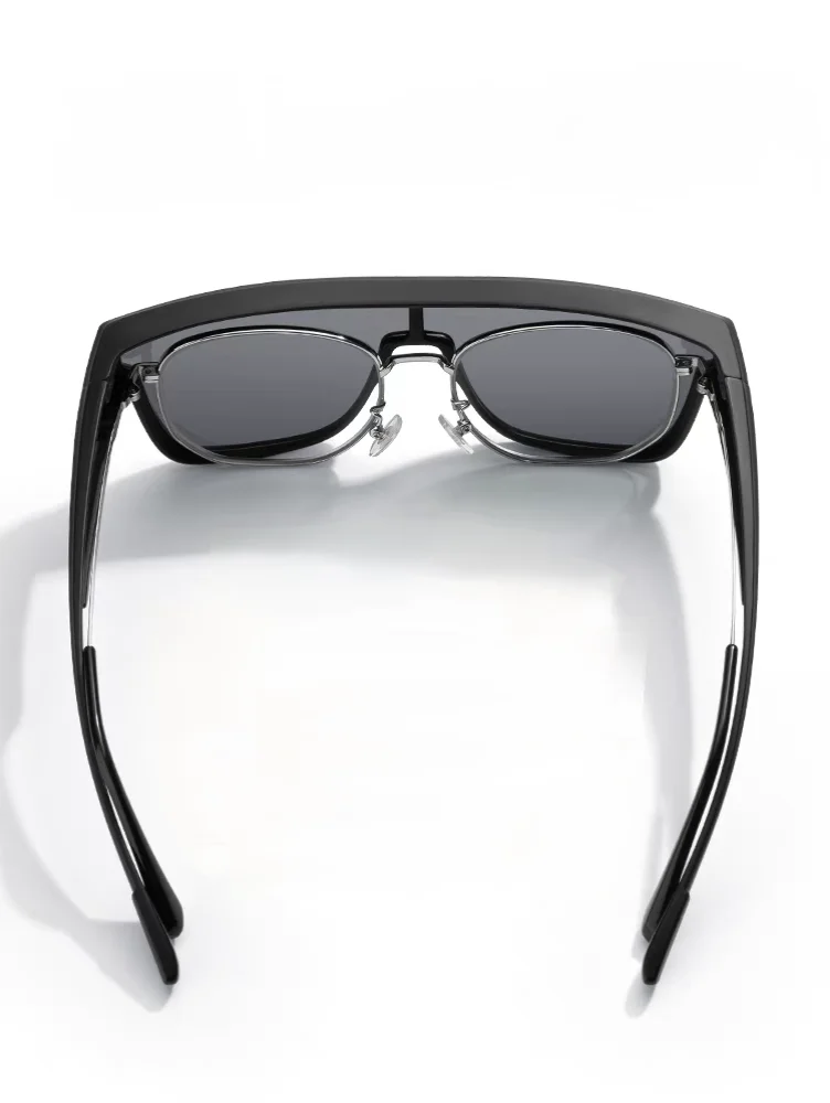 Óculos de sol polarizados com lente vermelha real, óculos de sol para miopia, armação grande, viagem ao ar livre, à prova de vento, à prova de areia, homens e mulheres