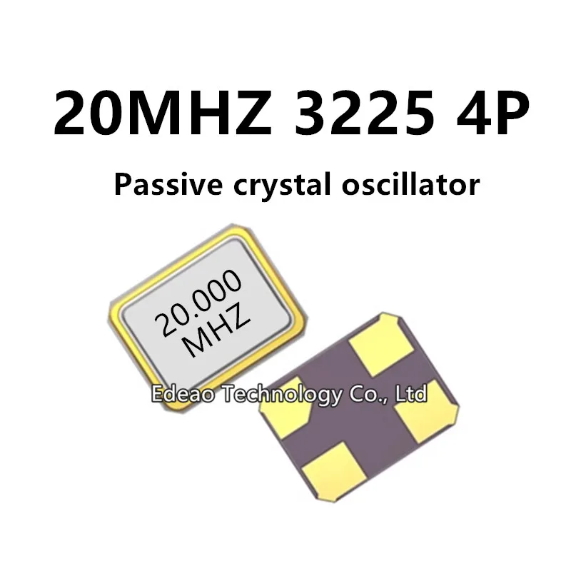 20~100PCS/Lot Passive crystal oscillator 20MHZ 3225 4pin 3.2*2.5 20.000 MHZ Quartz Resonator Metal SMD 20M 20.0MHZ