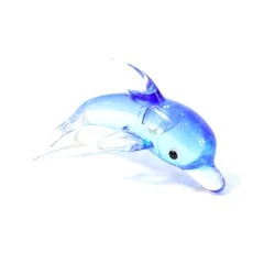 Murano Glass Dolphin Miniature Figurine Cute Sea Animals Ornaments Aquarium Fish Tank Home Desktop Decor Festival Gifts For Kids