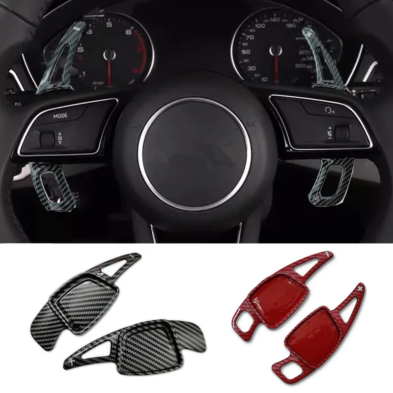 

Car steering wheels Paddle Shifters Shift Extension Carbon Fiber Pattern For Audi A4L A6L A7 A8 S4 S5 Auto Accessories