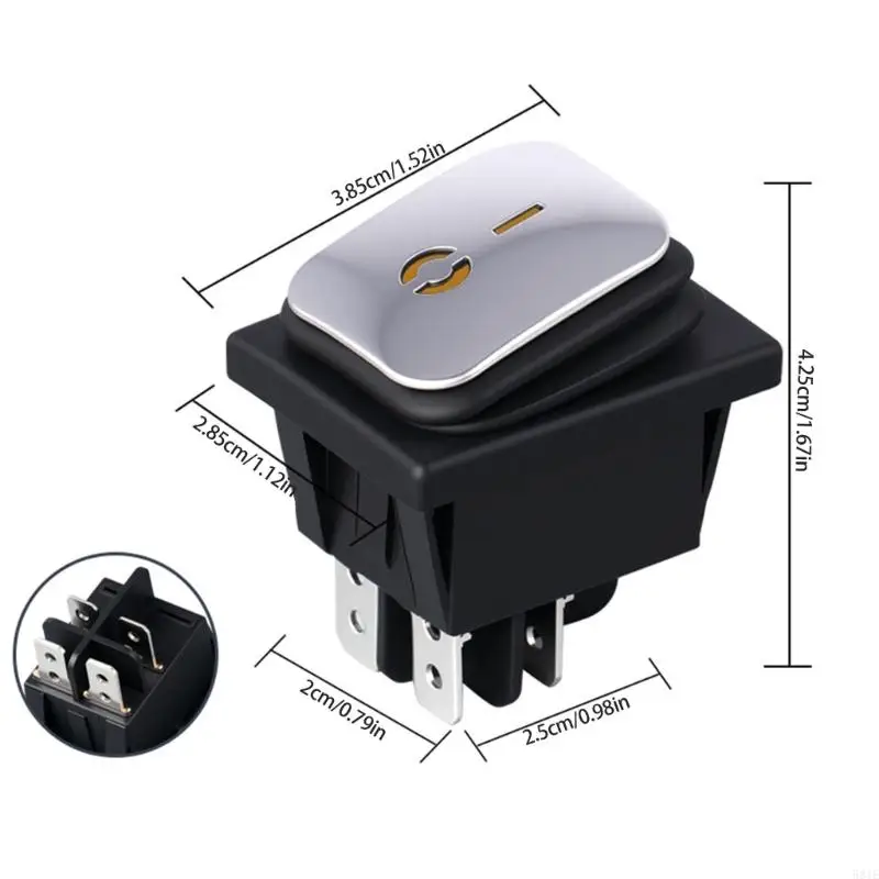 581E Sturdy IP65 Switches 220V 16A سوداء في جبل الاستخدام غير الرسمي