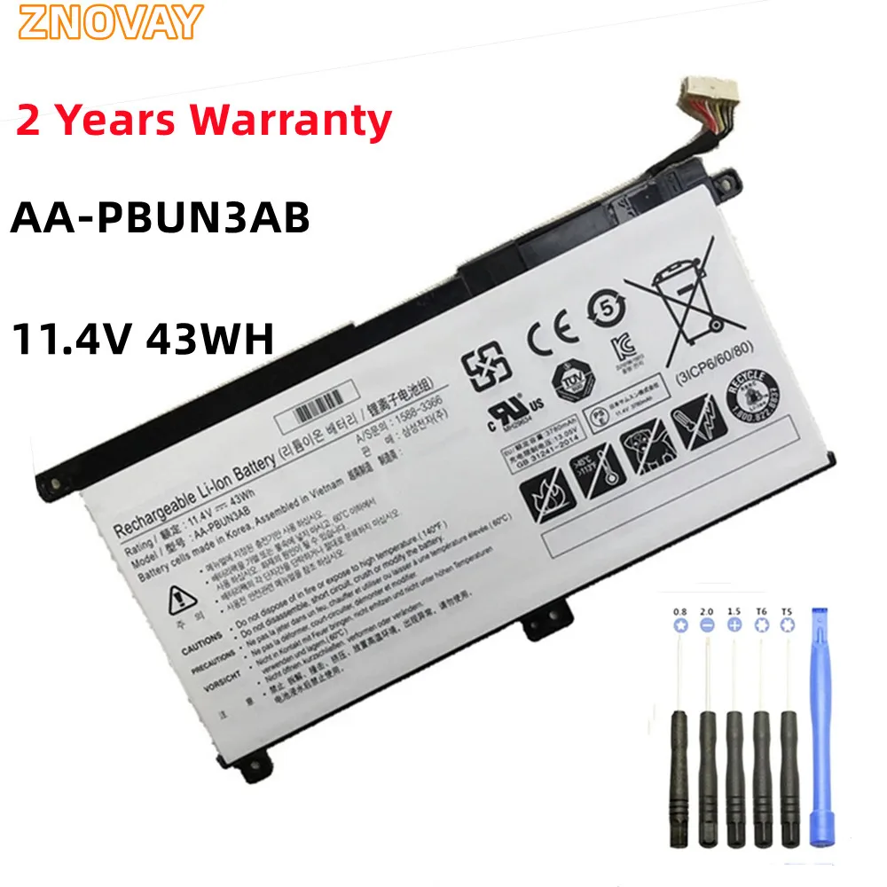 

43WH AA-PBUN3AB AA-PBUN3QB Battery for Samsung NP530E5M NP740U3M NP740U5M Notebook 5 NP550XTA NP300E5K NP730QAA NP800G5M