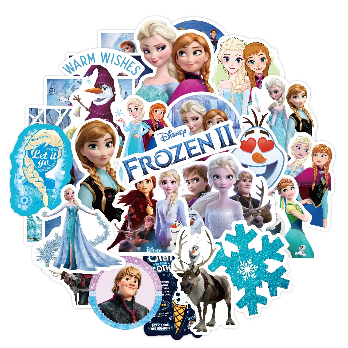 

50PCS Disney Frozen Elsa Stickers - Cute Cartoon DIY Decor Decals for Notebook/Water Bottle/Luggage/Phone