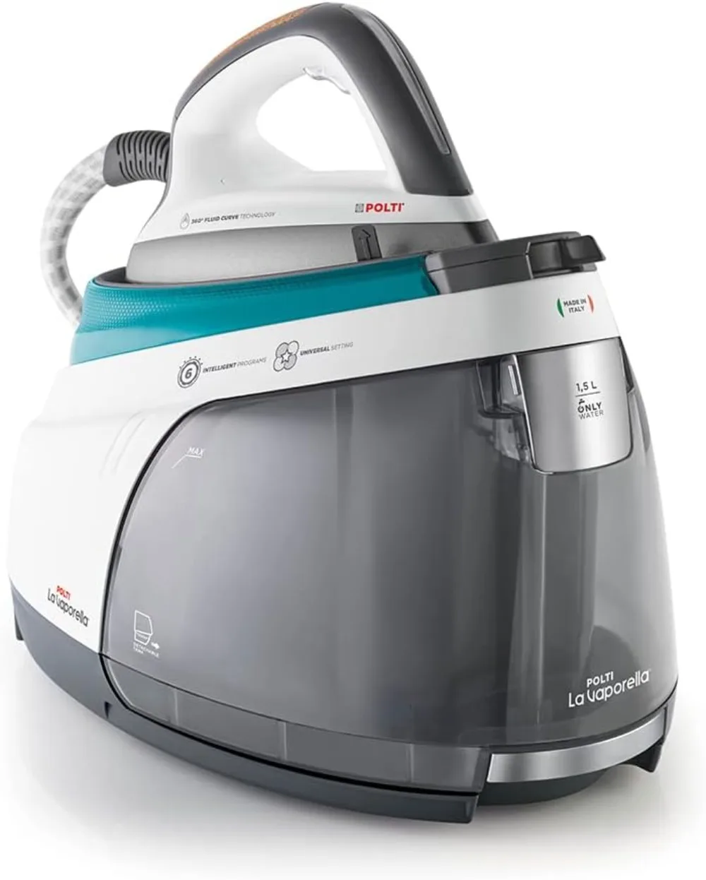 Polti La Vaporella XT100C, Plancha de Vapor con Caldera, 7,5 Bar de Presión, Autonomía Ilimitada, 1,4 L de Capacidad, Potencia 2