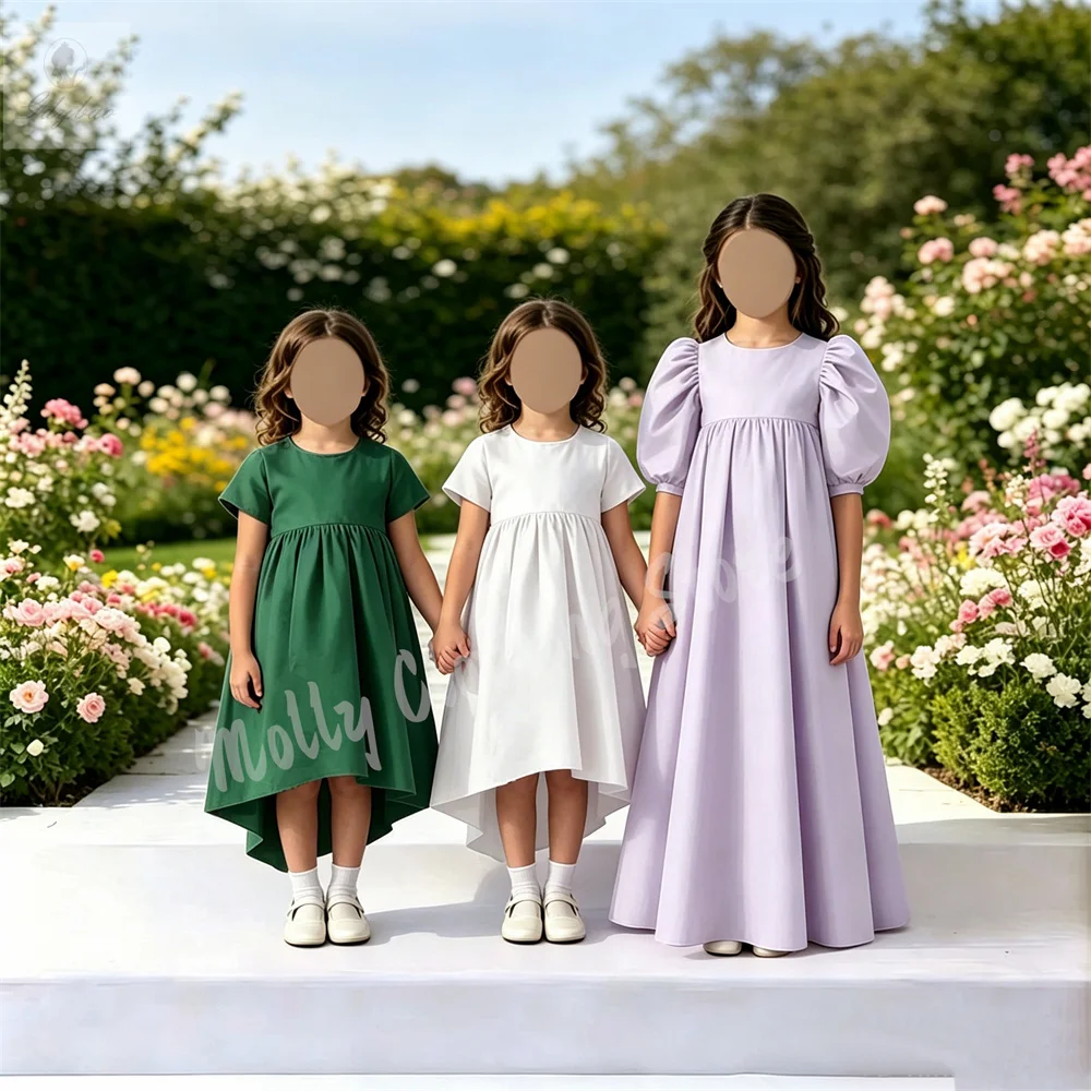Customisable Satin For Kids Wedding Birthday Exquisite Flower Girl Dress Fluffy Big Bow Party Beauty Pageant Gowns