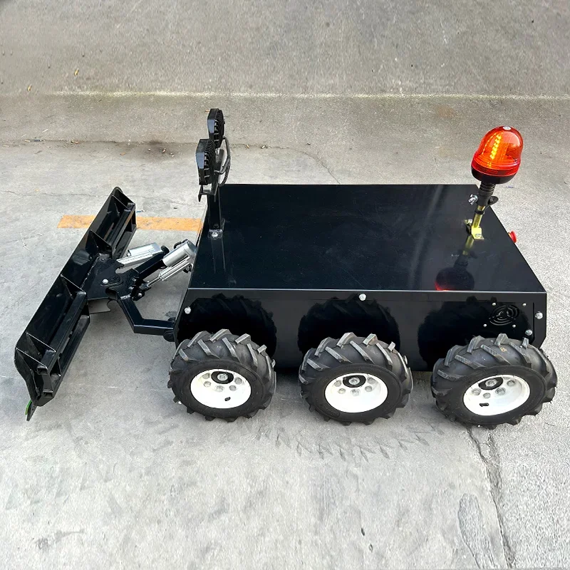 CE 24V 200AH Remote Control Gas Robot Snow Plow Mini 6WD Snow Plow Machine