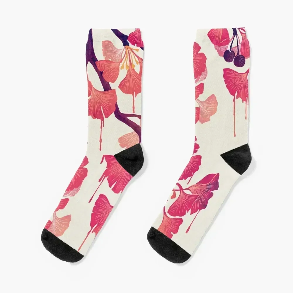 

O Ginkgo Socks retro sheer soccer anti-slip Men's Socks Women's