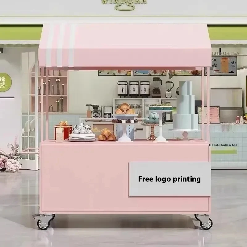 

(Marine transport) Iron stall trolley mobile snack cart display stand night market floating outdoor market stall promotion