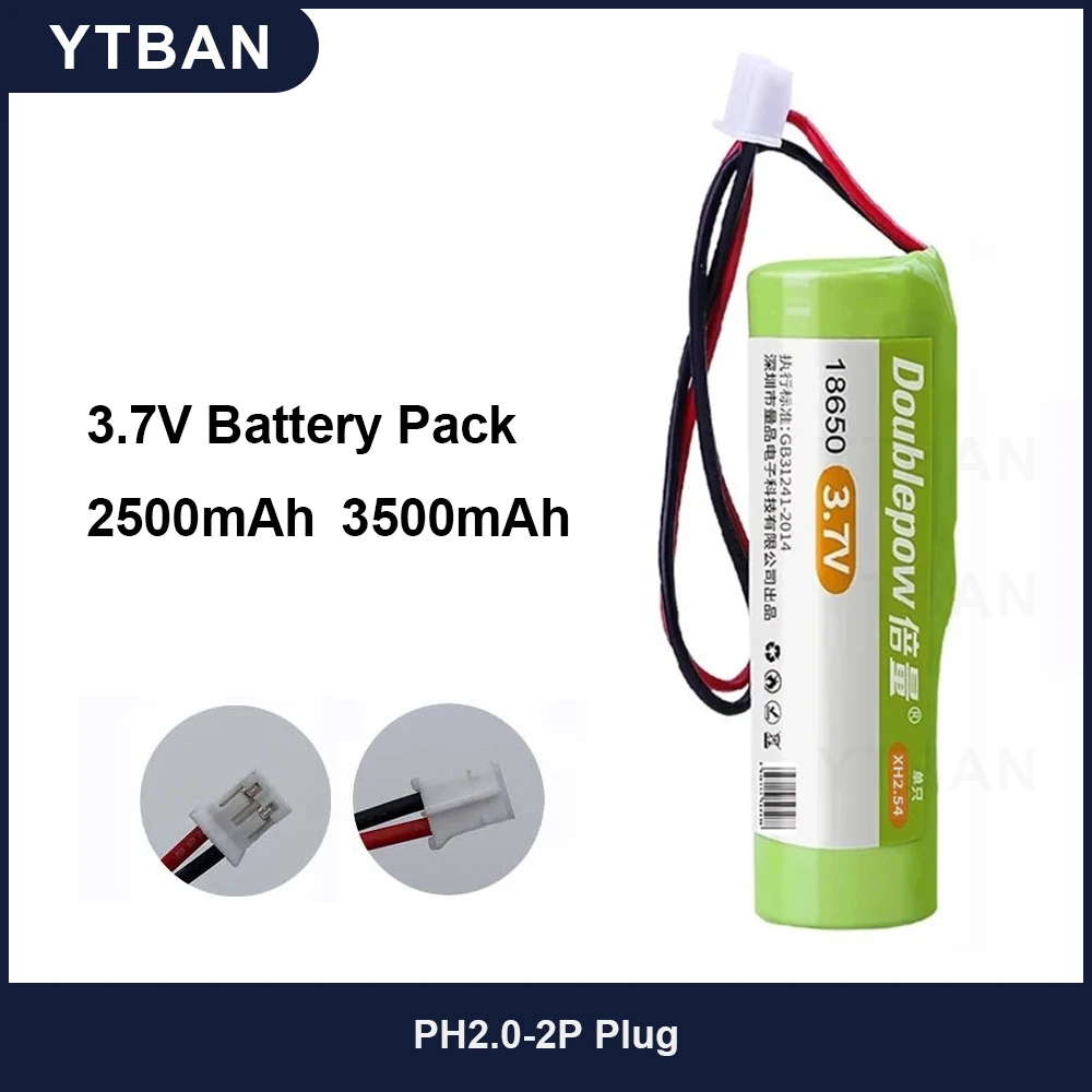 

3.7V 18650 Rechargeable Lithium Battery Pack Fishing LED Light Bluetooth Speaker 4.2V Emergency DIY Batteries PH2.0-2P Plug