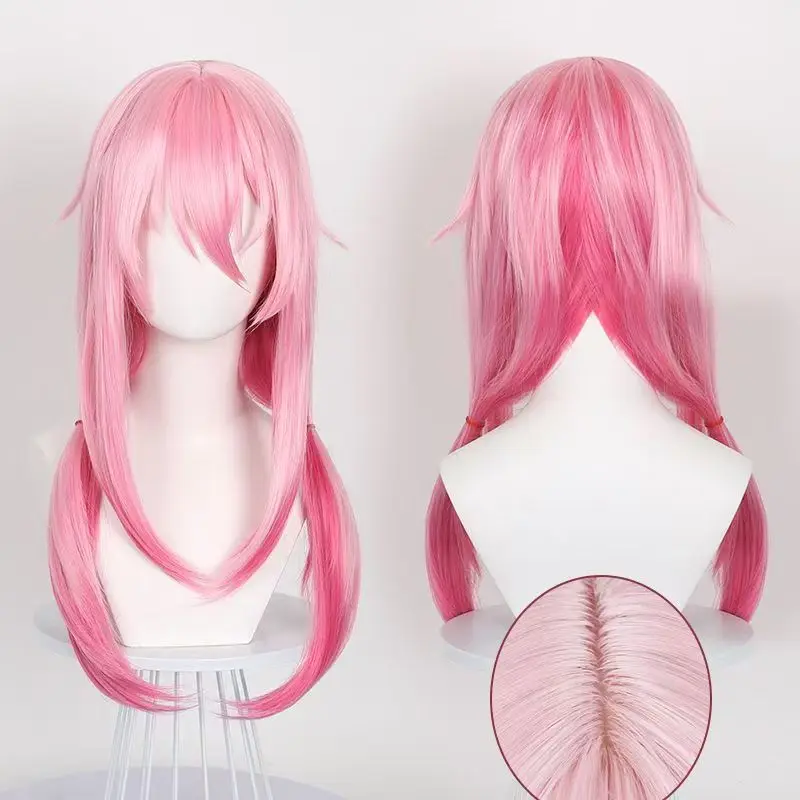 

Аниме Guilty Crown Yuzuriha Inori, парик для косплея, длинные градиентные розовые волосы с розовой сеткой, термостойкие синтетические волосы