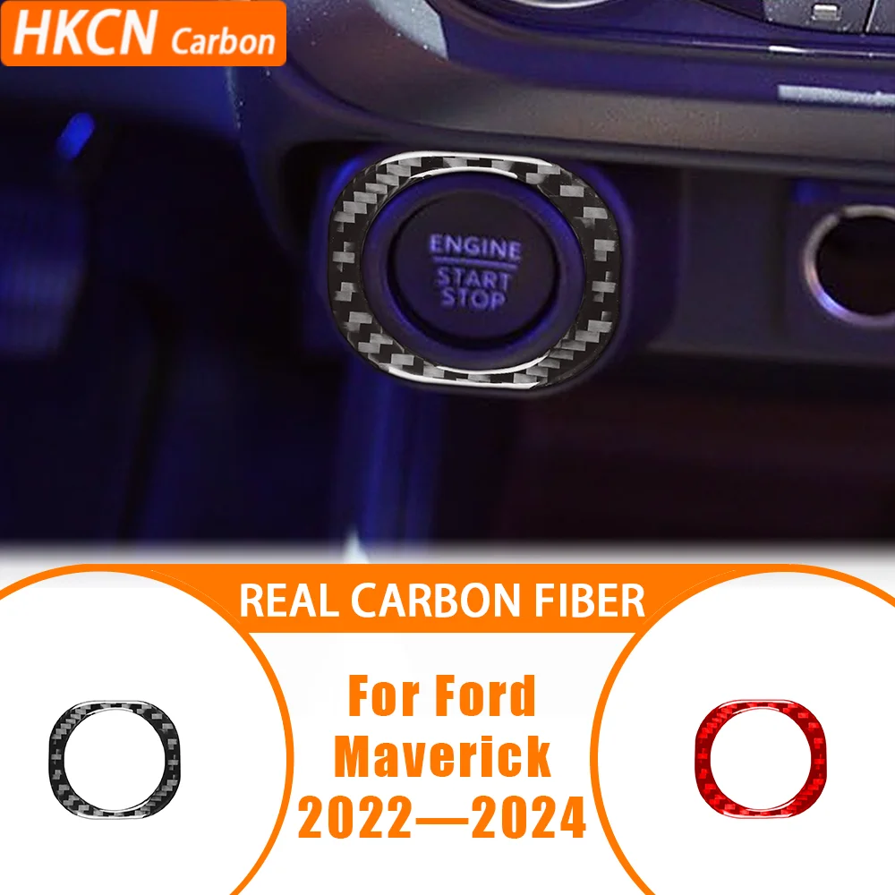 

For Ford Maverick 2022—2024 Carbon Fiber Key Hole Engine Ignition Switch Panel Car Interior Accessories Cover Trim Sticker Decal