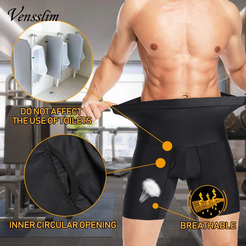 Men Slimming Belly Trimmer Waist Trainer Shapewear Compression Body Shaper Tummy Control Pants Thigh Slimmer Shorts